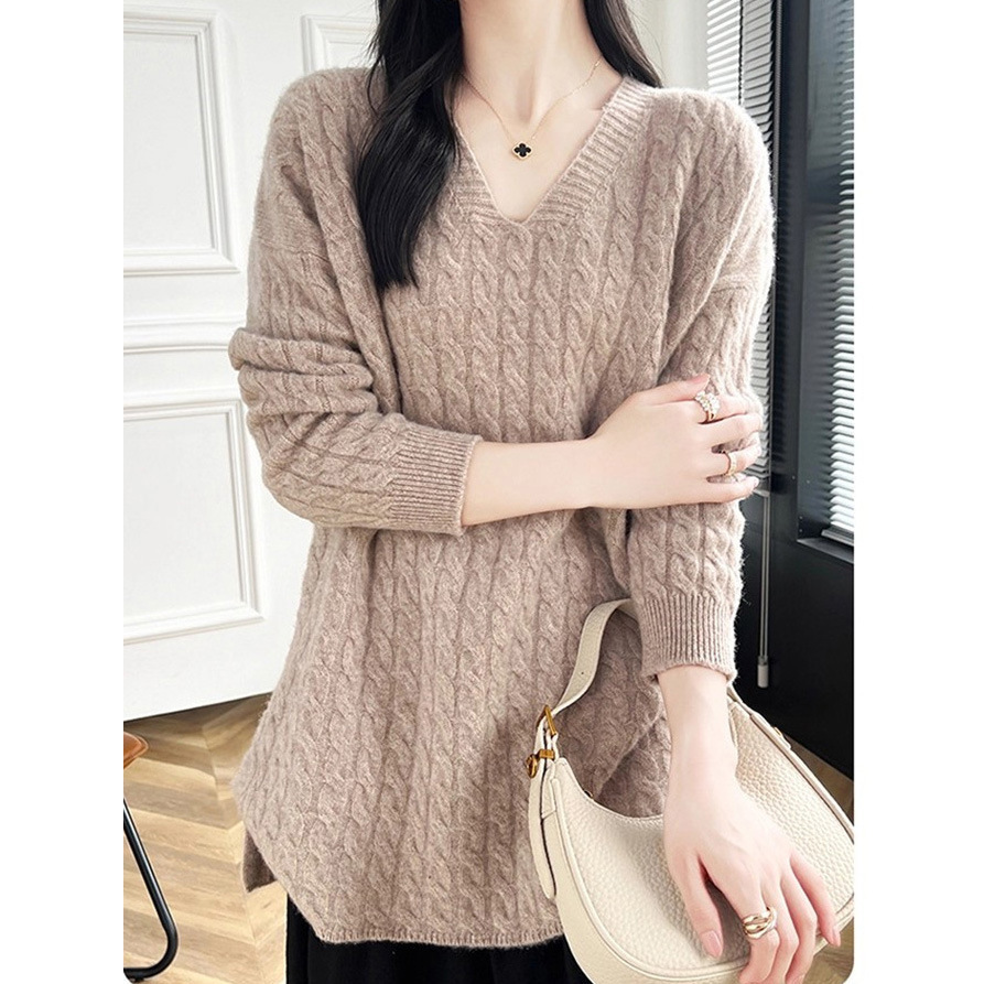 FLY-TEST201424 Wool knitting Long-sleeved Dresses Solid color Elegant Mesh panel Clothes h5 Picture4