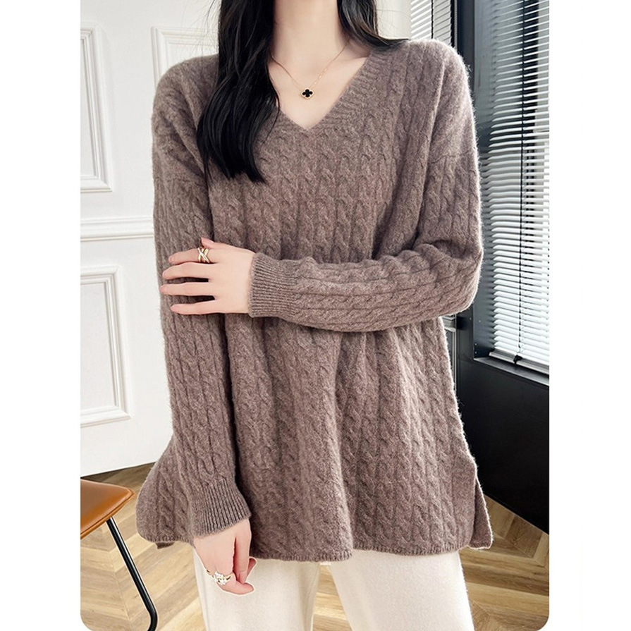 FLY-TEST201424 Wool knitting Long-sleeved Dresses Solid color Elegant Mesh panel Clothes h5Picture3