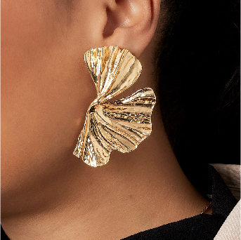 1 Pair Classic Titanium Steel Gold Color Women's Stud Earrings 