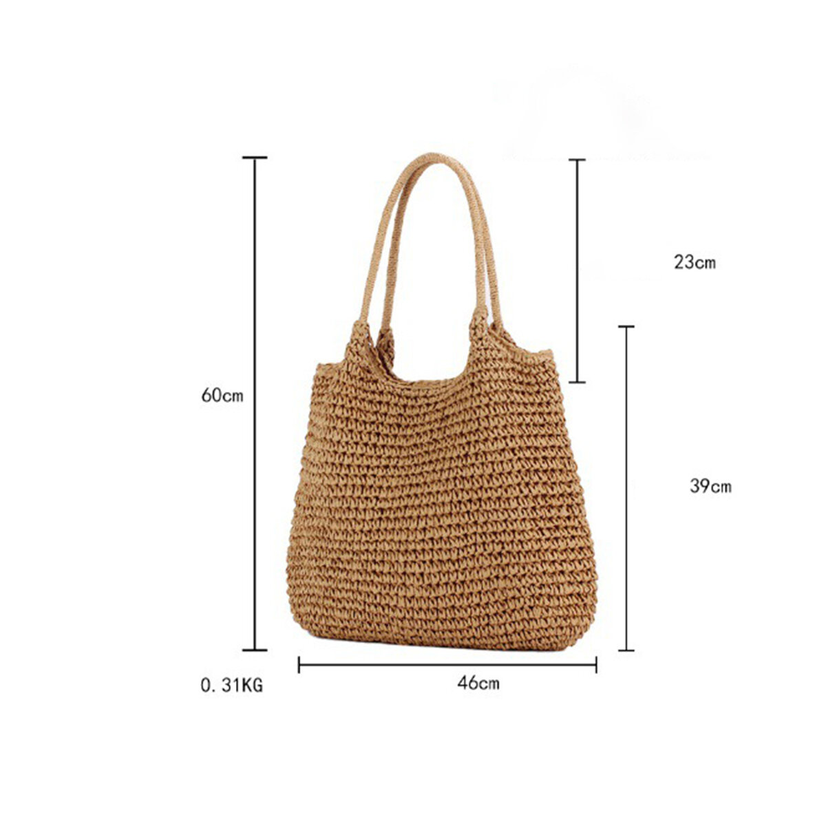 Vacation Style Woven Solid Color Paper Women's Tote Bag thumbnail 5