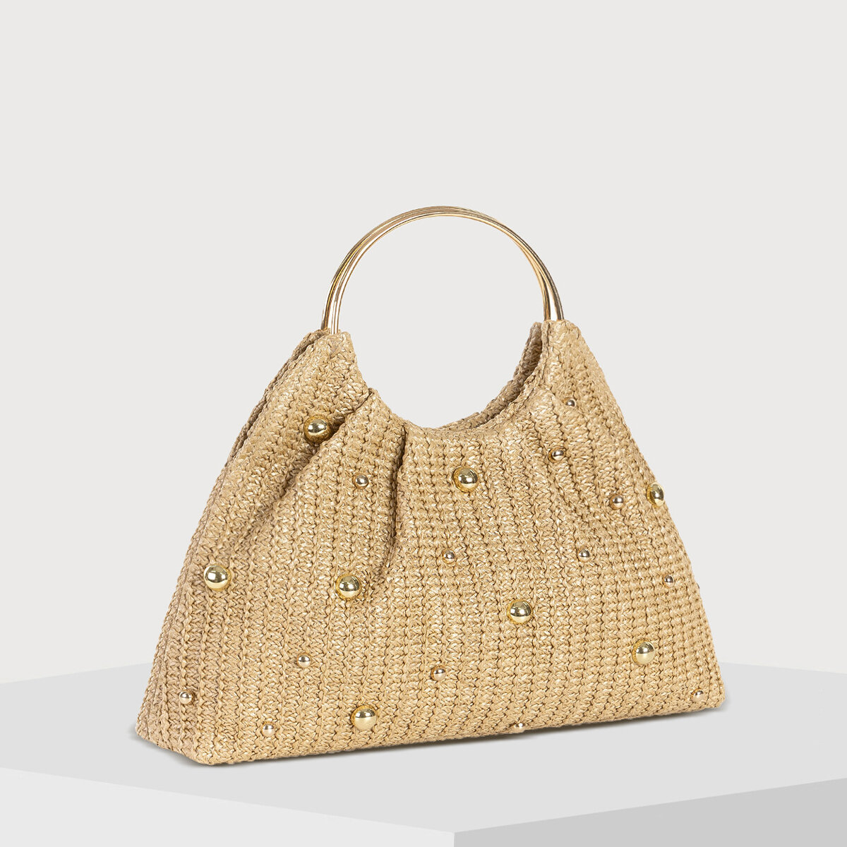 Old Money Style Woven Solid Color Straw Women's Pillow Bag thumbnail 2