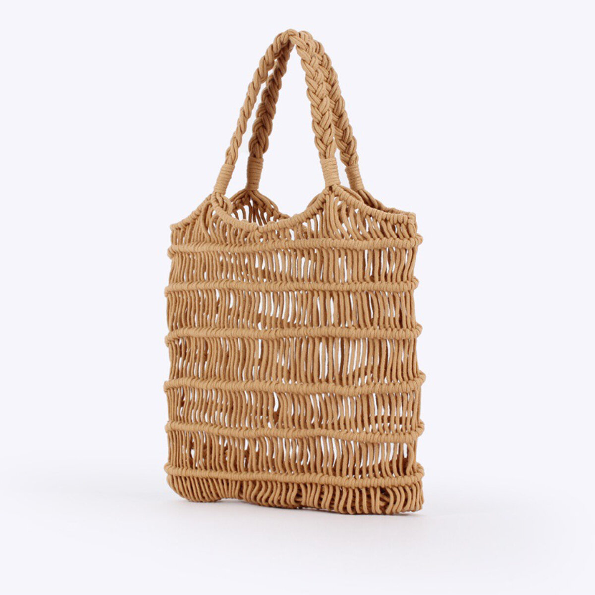 Vacation Style Woven Solid Color Hollowed-Out Braided Rope Women's Tote Bag 2