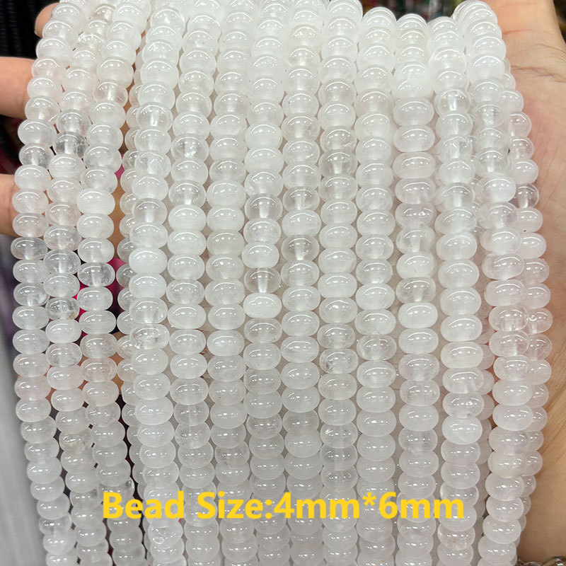 1 String Rock Crystal Quartz Natural Stones Wheel Beads Jewelry Beads - 1
