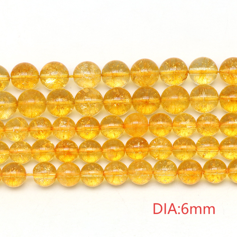 1 String Classic Annular Citrine Natural Stones Crystal Jewelry Beads
