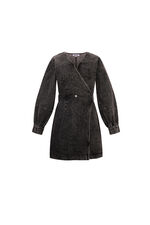 Cotton Women's Mini Dress Wrap Style Double Button Closure thumbnail 1