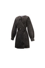 Cotton Women's Mini Dress Wrap Style Double Button Closure thumbnail 5