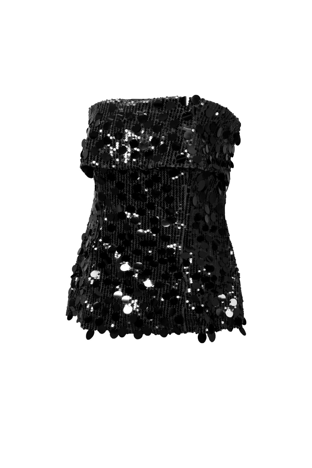 Woven Polyester Fiber Women's Sleeveless Top Sequins Elegant thumbnail 2