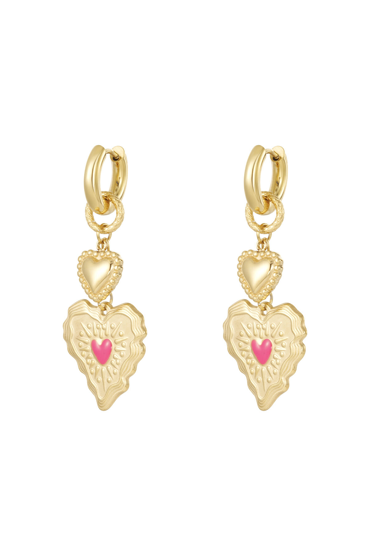Stainless Steel Drop Earrings Heart Casual Daily Simple Series Women's jewelry - 1