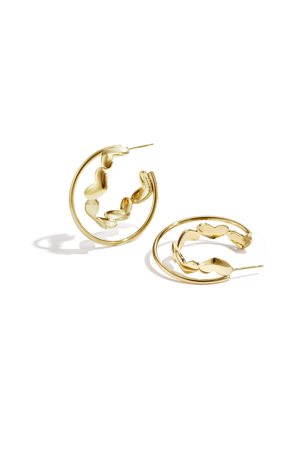 Double hoop earrings with twist 2