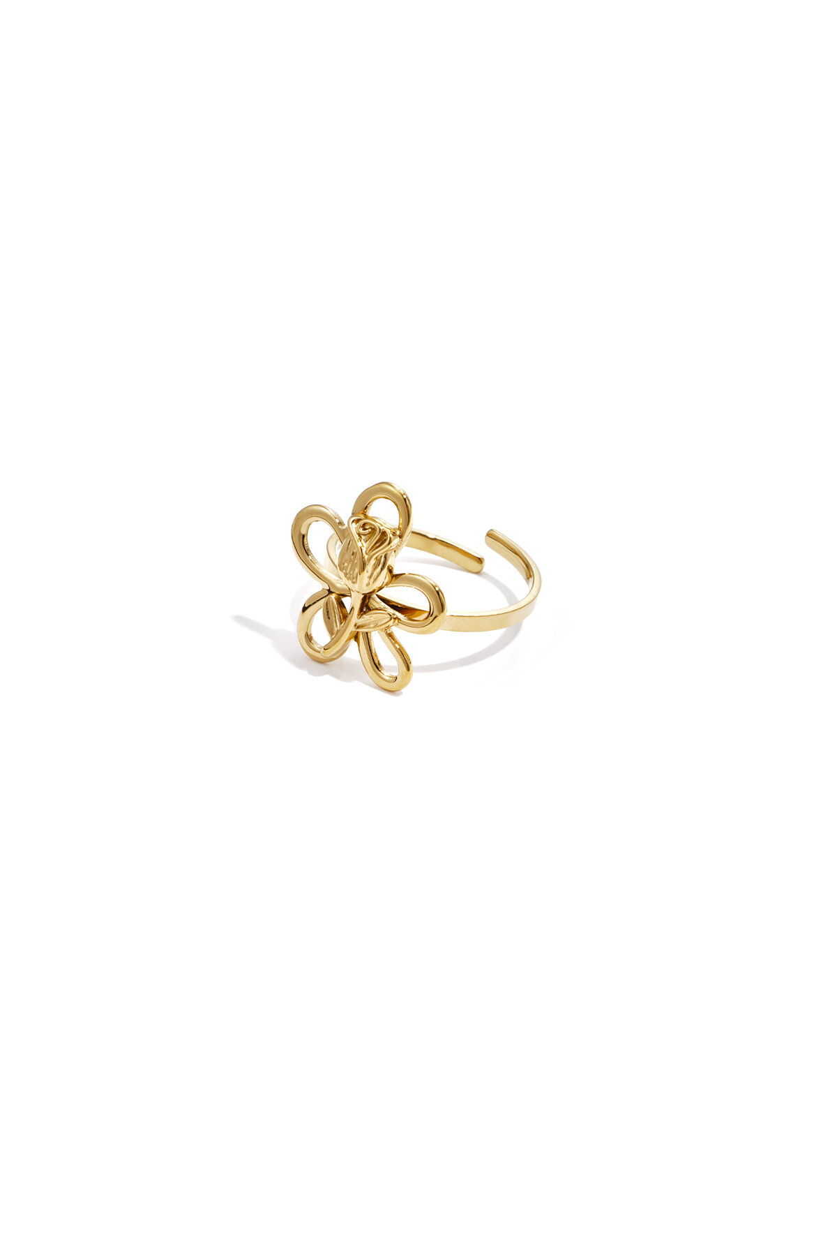 Ring with rose on flower - 1