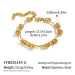 1 Piece Irregular Shape Circle Stainless Steel Waterproof Gold Color Chain Bracelet thumbnail 1