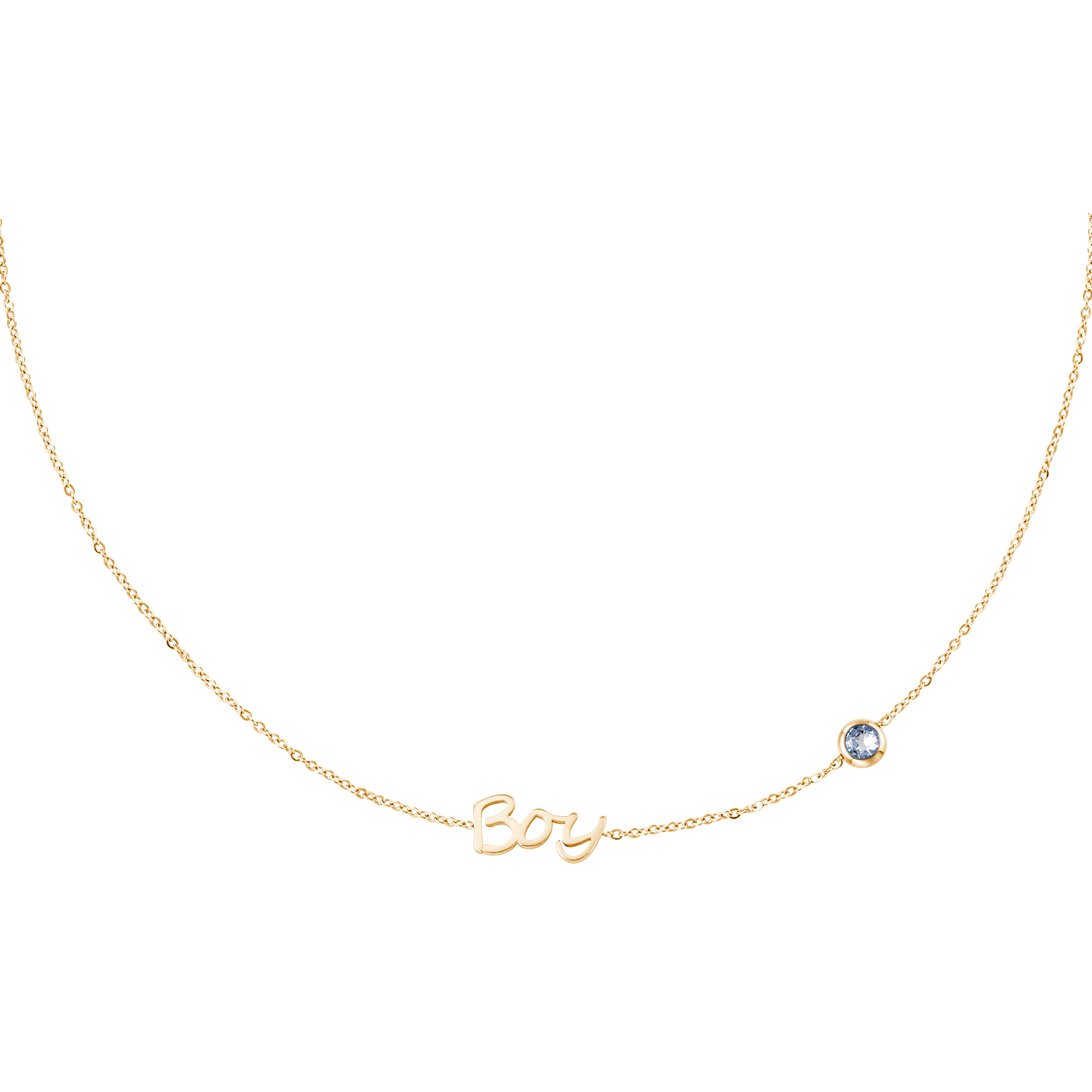 Birthstone Necklace Boy Gold - 1