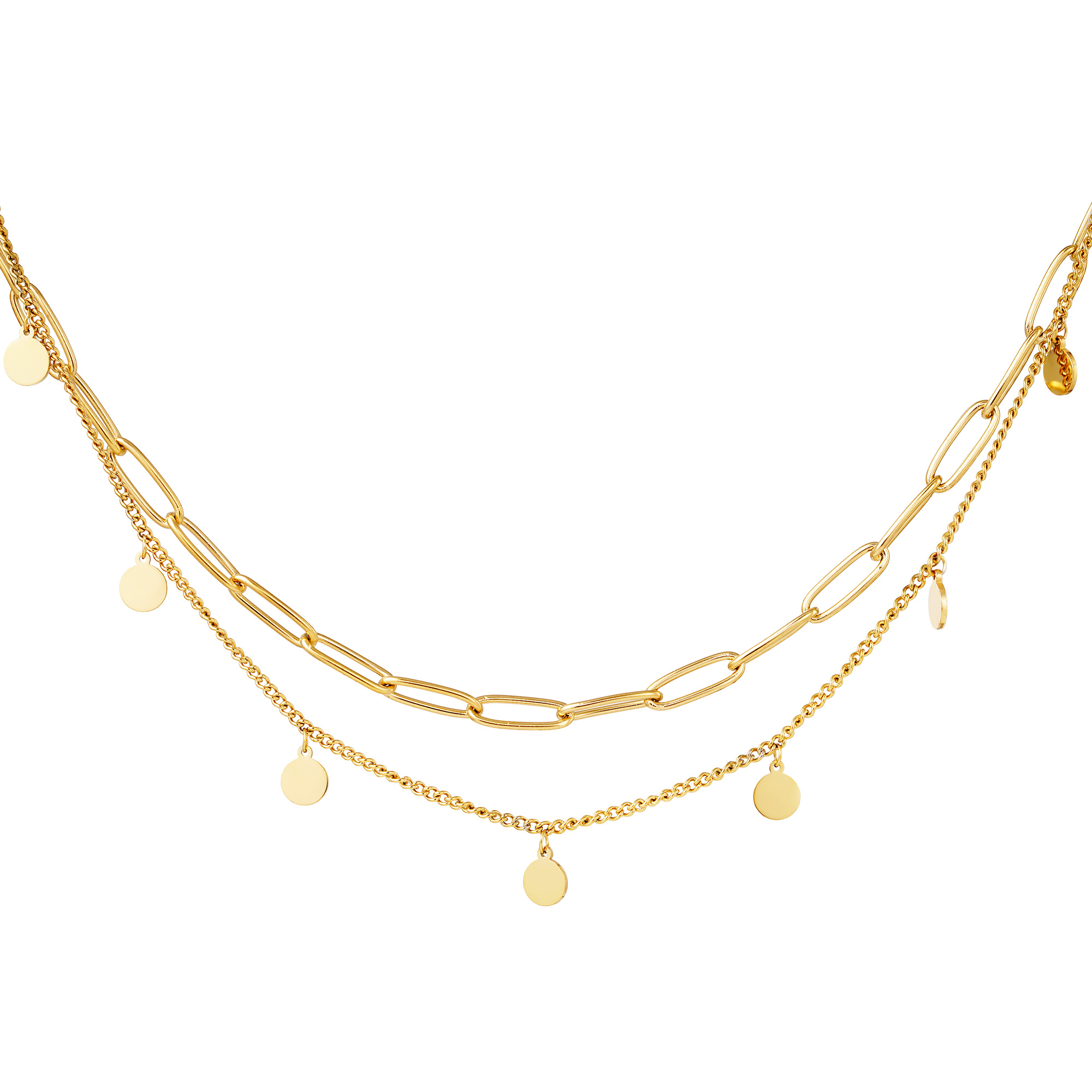 Necklace Chain Circle Gold h5 