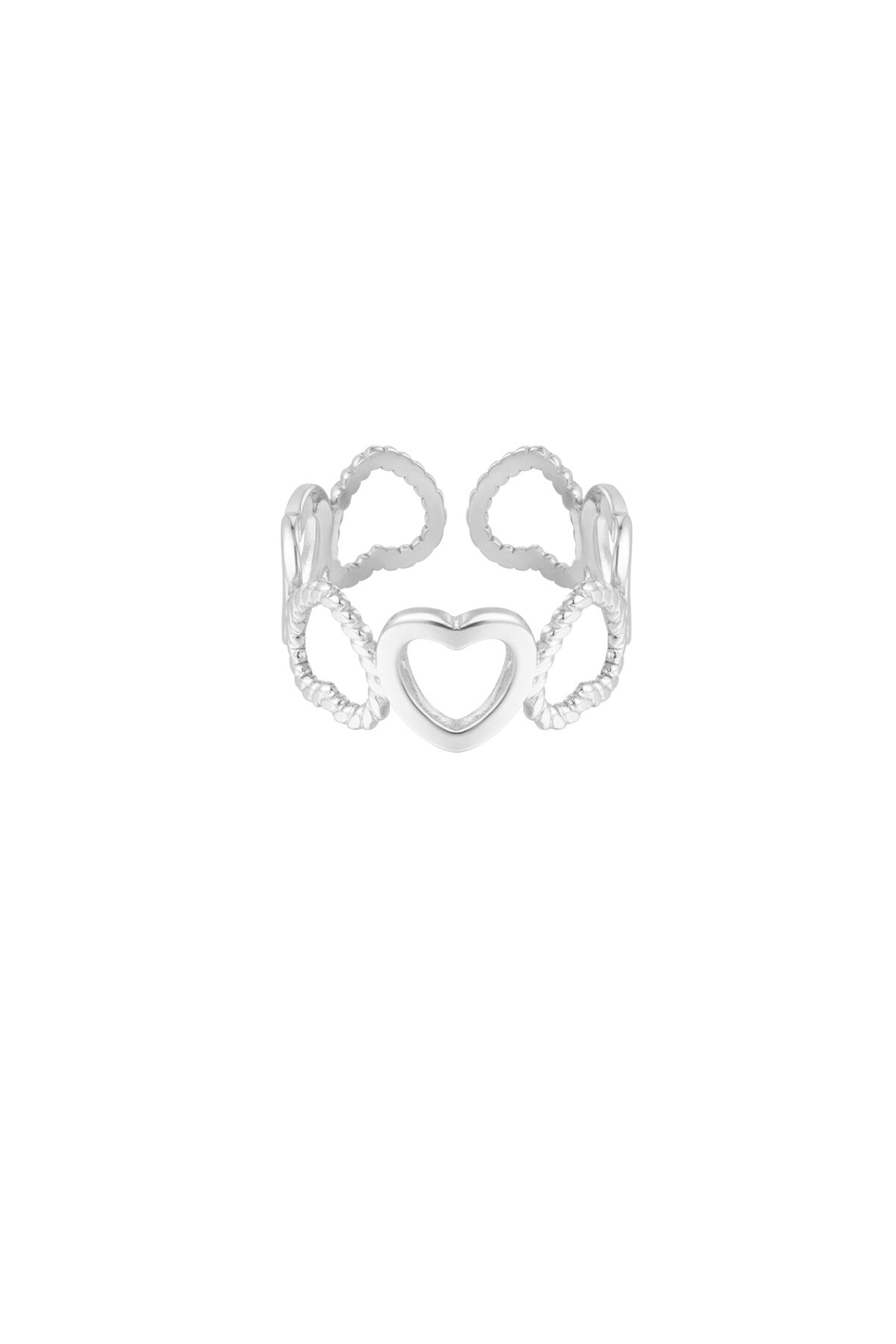 Ring different hearts - Silver Color color - 1
