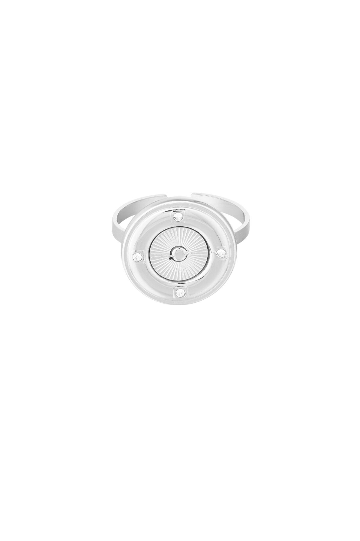 Ring round with stones - Silver Color color thumbnail 1