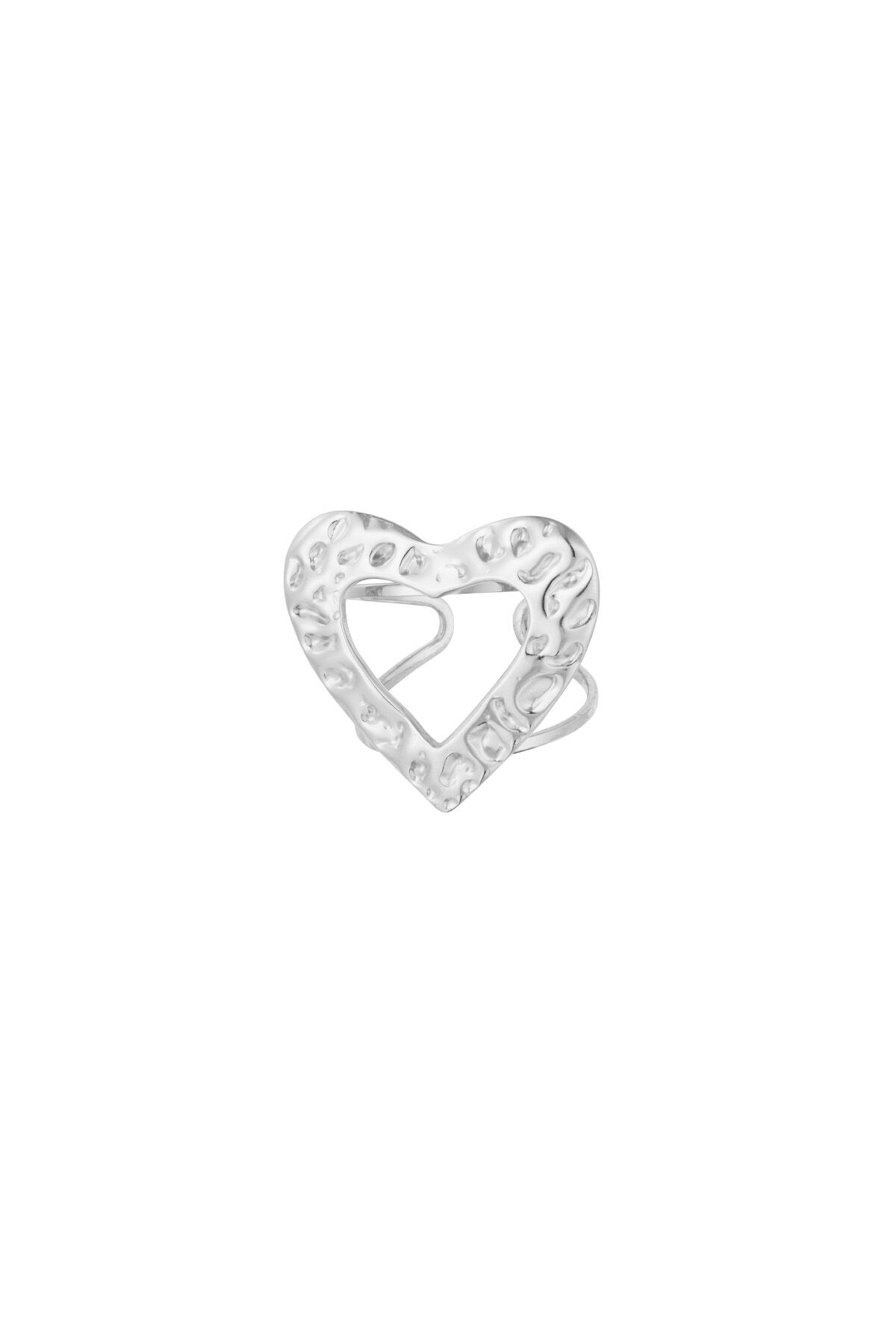 Textured Love ring - Silver Color color thumbnail 1
