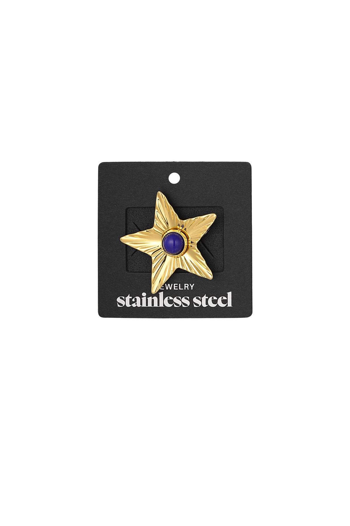Star with colored stone ring thumbnail 4