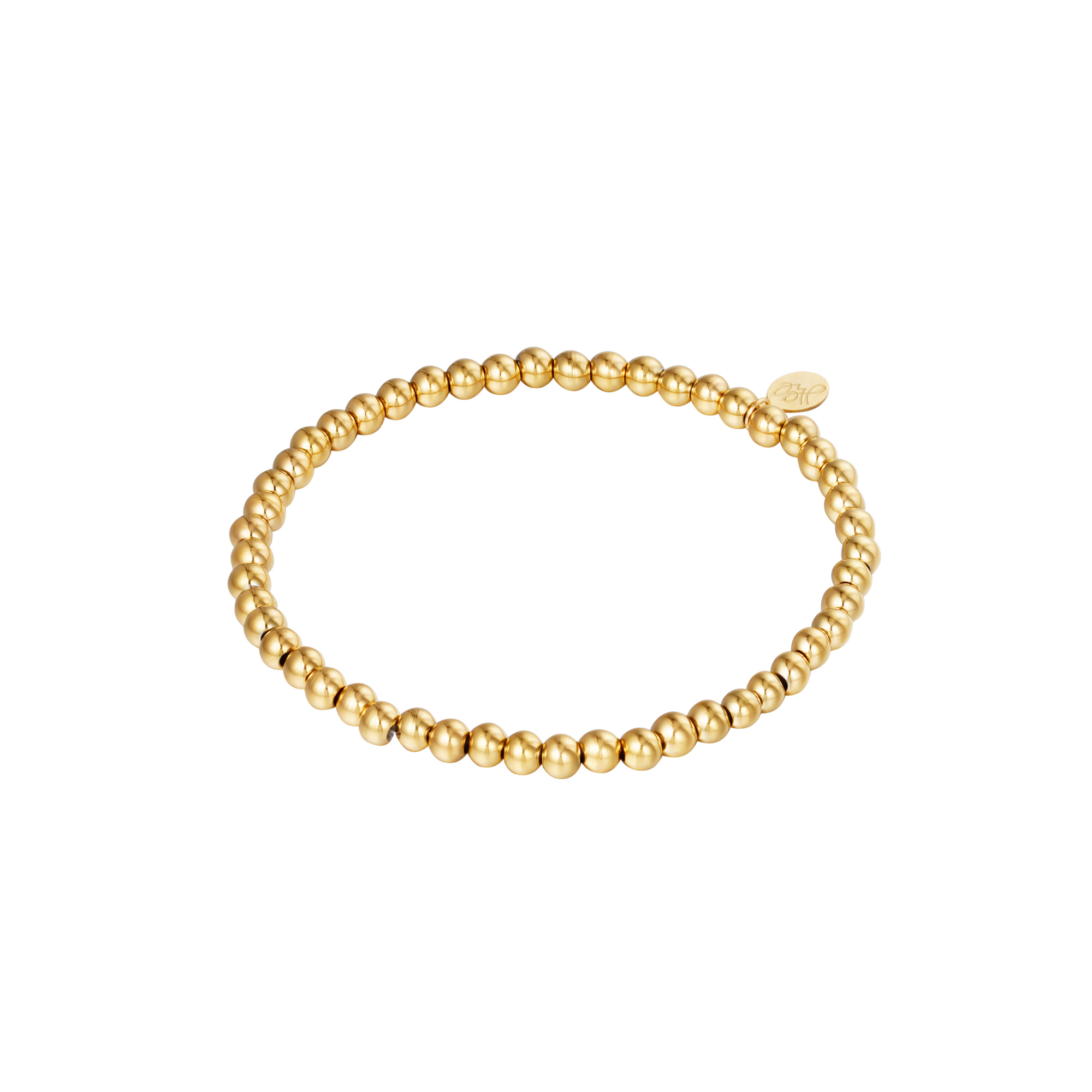 Bracelet Midi Beads Gold Color Stainless Steel-4MM thumbnail 3