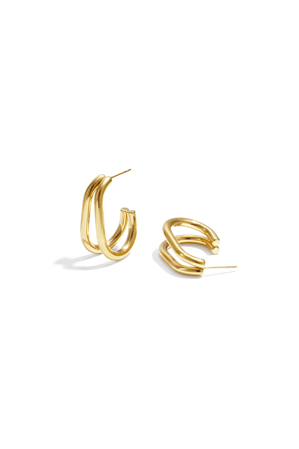 Stainless Steel Hoop Earrings lines Casual Daily Simple Series Women's jewelry 2