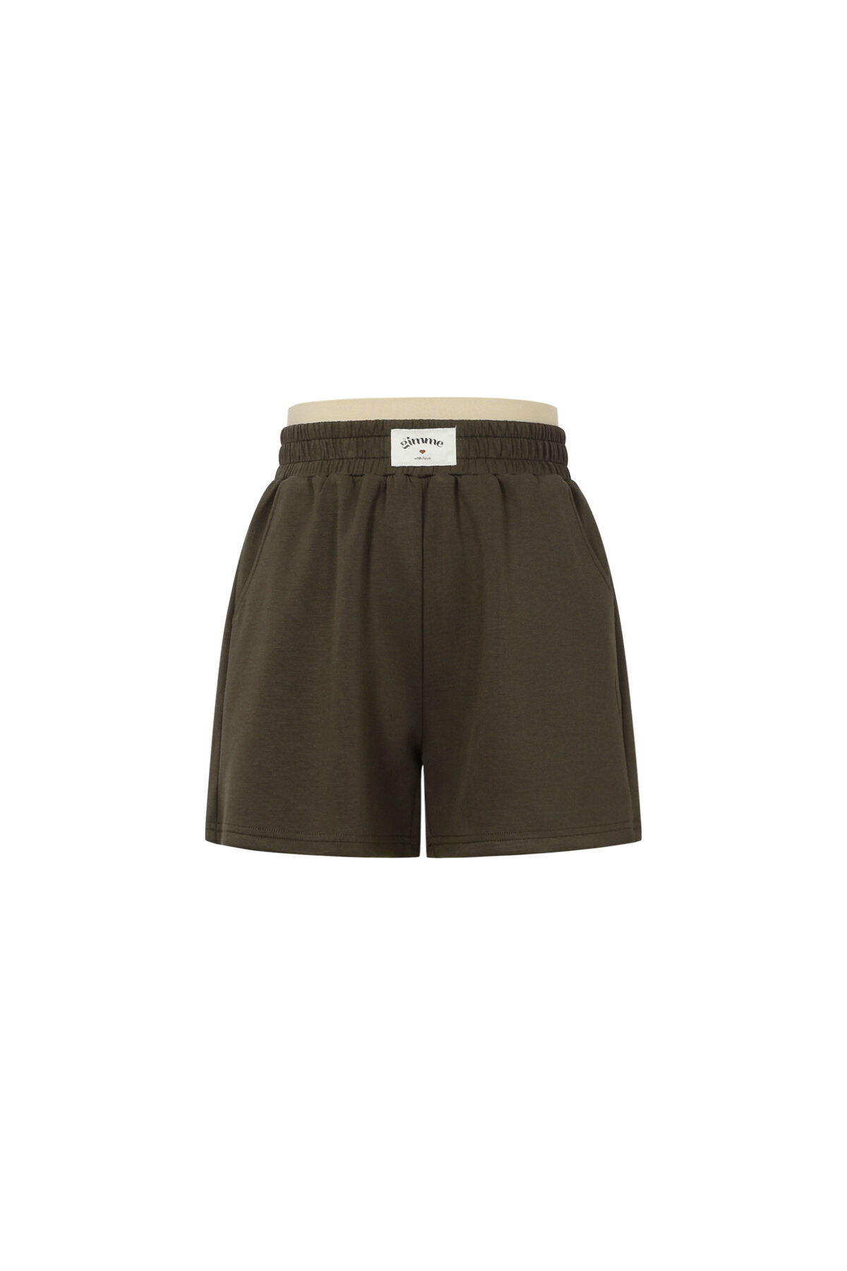 Knitted Polyester Fiber Women's Casual Shorts Sporty Solid Color 
