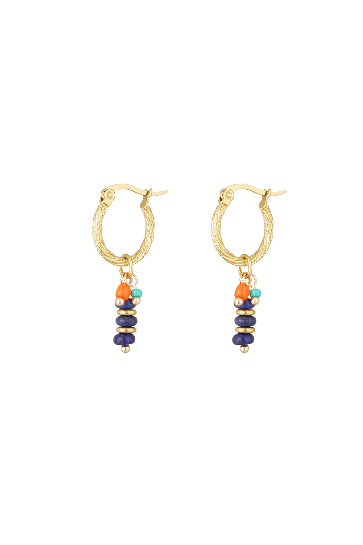 Earrings beads party blue - Gold color/blue thumbnail 1