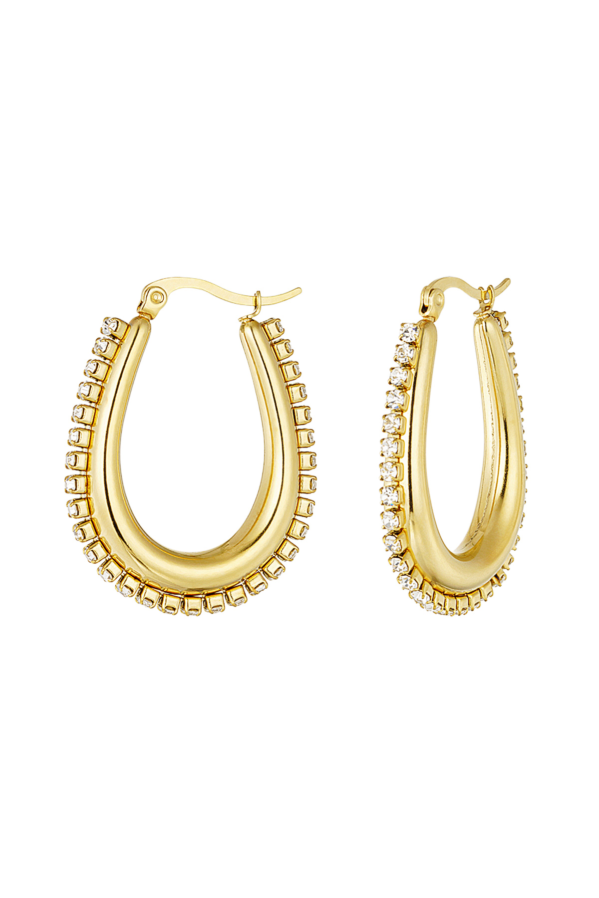 drop shaped earrings with stones - 1