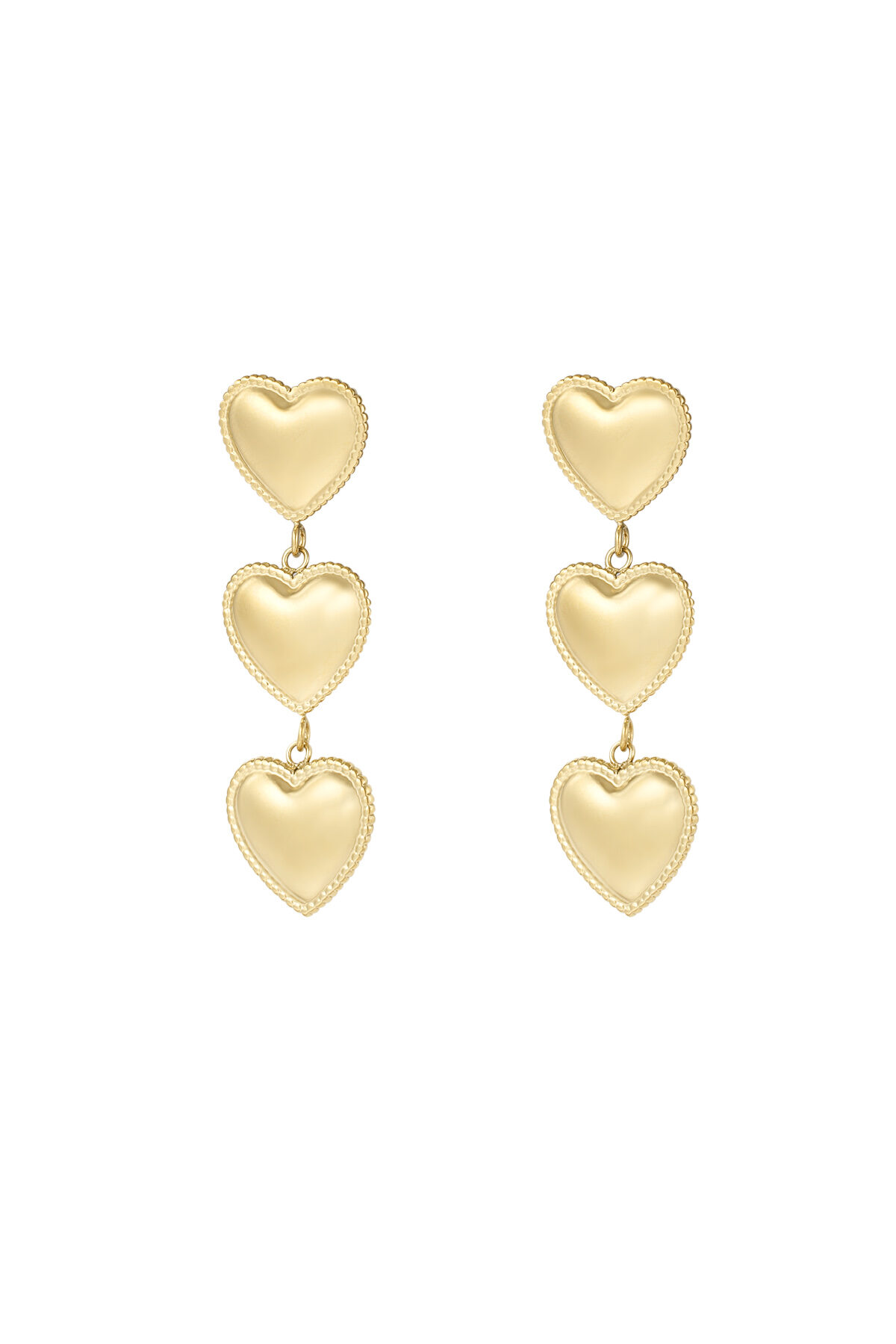 stack of hearts earrings