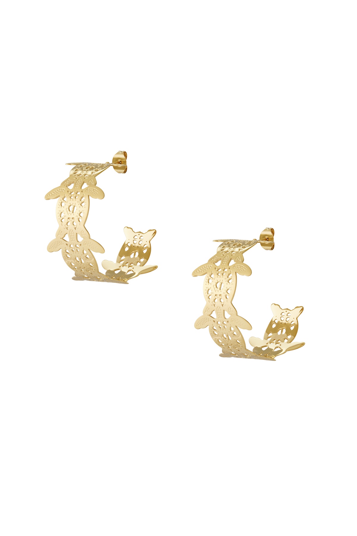 Sea Turtle hoop earrings thumbnail 1