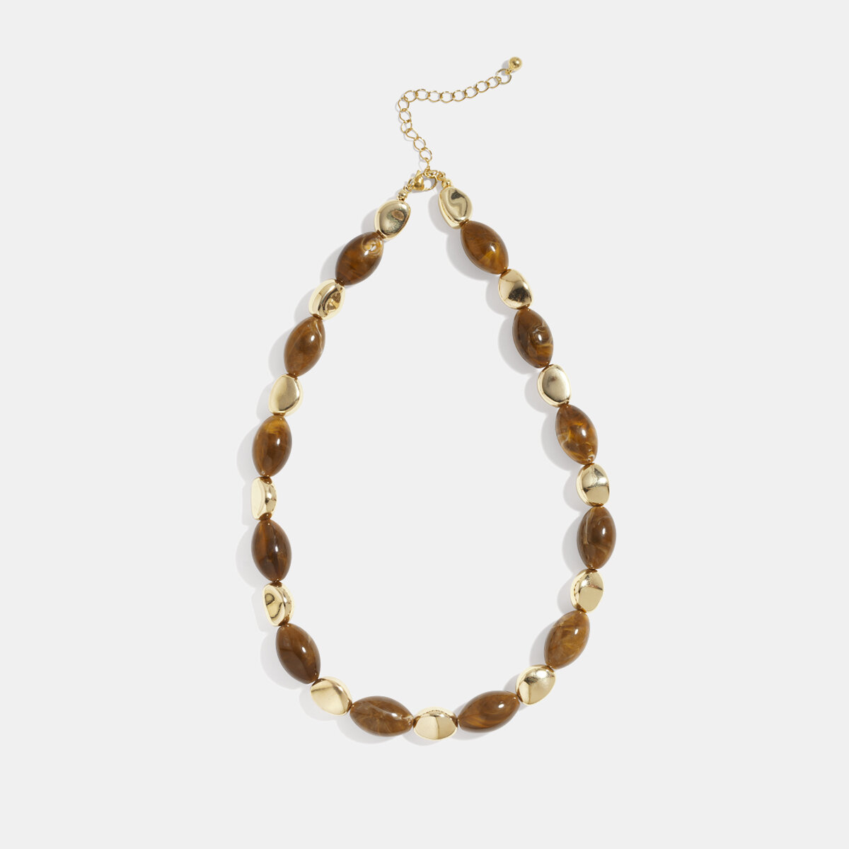 1 Piece Retro Irregular Shape Resin Beaded Necklace - 1