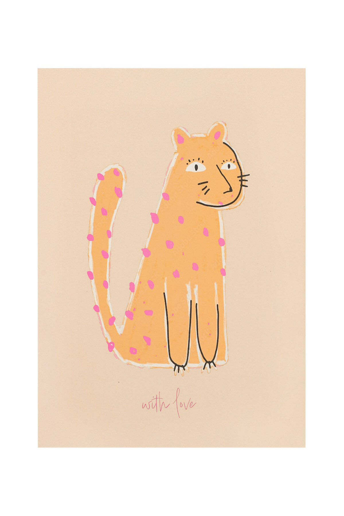 Greeting card tiger beige 2
