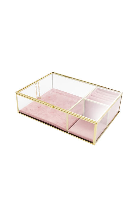 Glass three-compartment display