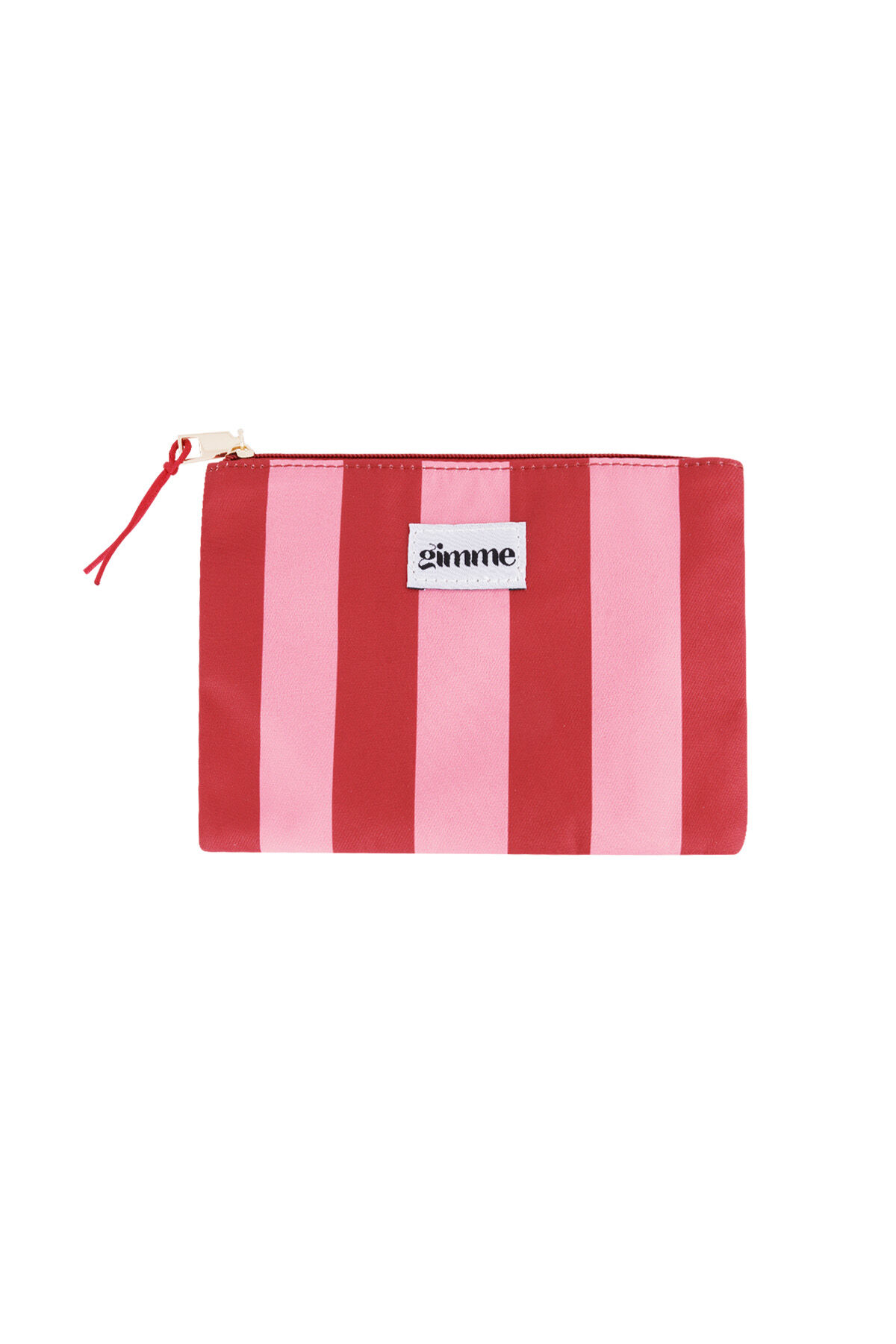 Flat toiletry bag thick stripe - Pink red 2