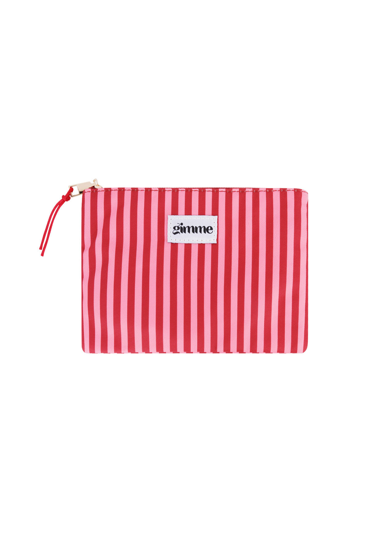 Flat toiletry bag thin stripe - Pink red 2