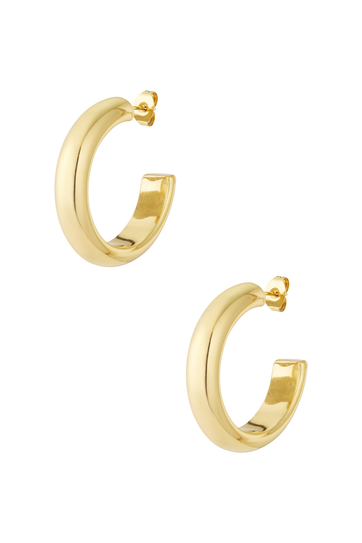 Thick hoop earrings - 1