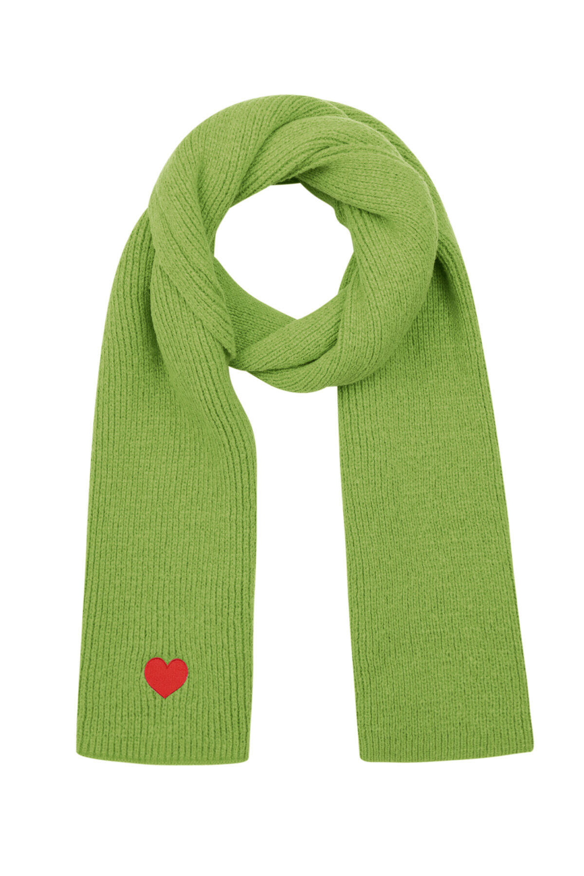 Winter scarf with heart detail