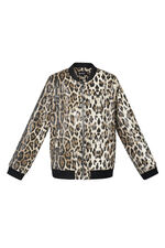 Polyester Women's Bomber Jacket Leopard Print Sequin Embellished thumbnail 1