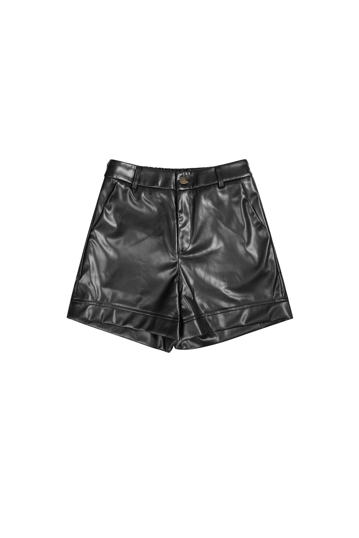 PU Women's Shorts High-Waisted Fashion