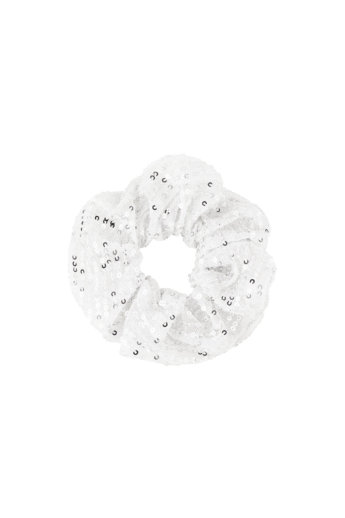 Glitter scrunchie - silver color color - 1