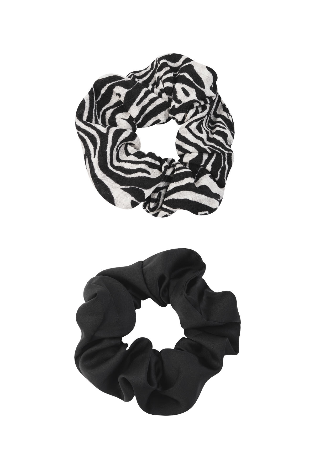 Scrunchie duo zebra darkness - Black and white 2