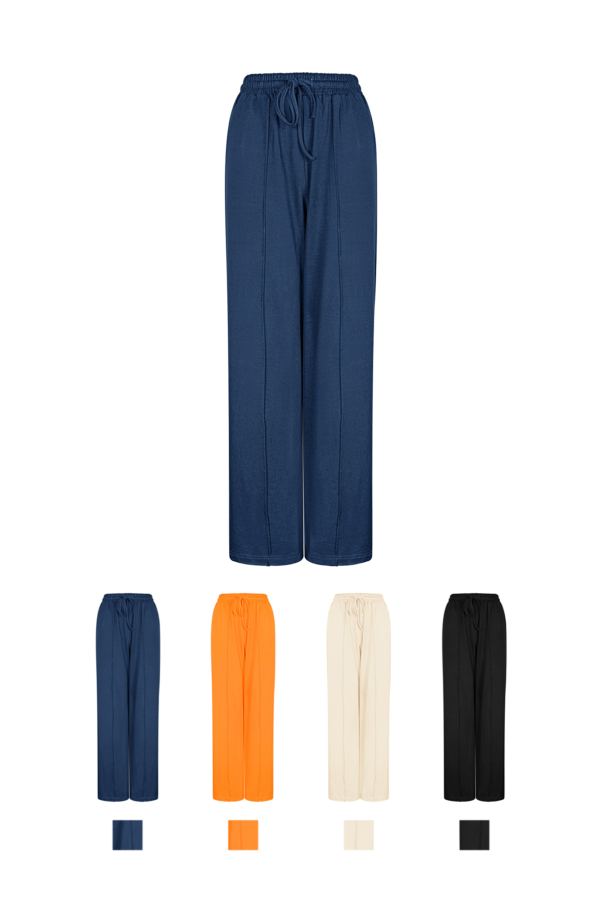 Cotton Women's Wide Leg Pants Comfortable Drawstring Waist thumbnail 7