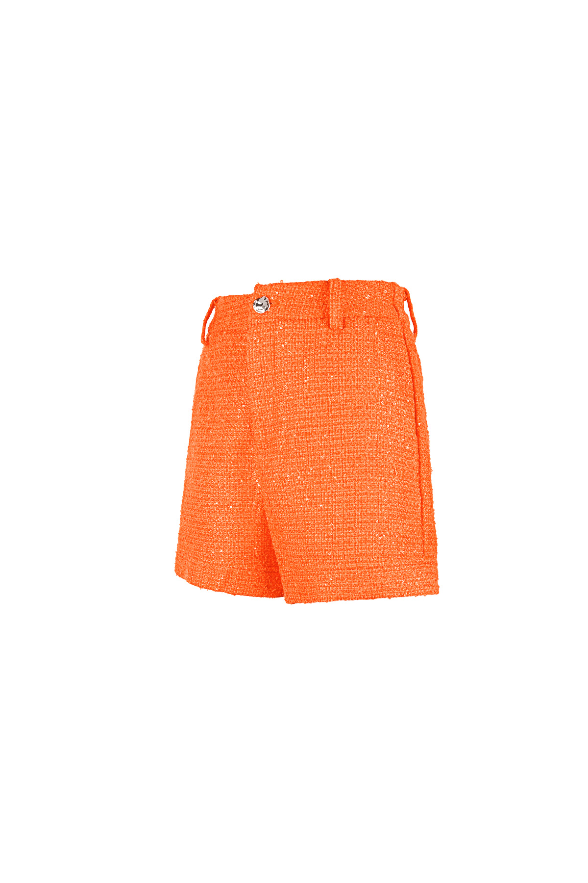 Polyester Women's Shorts High-Waisted Solid Color thumbnail 4