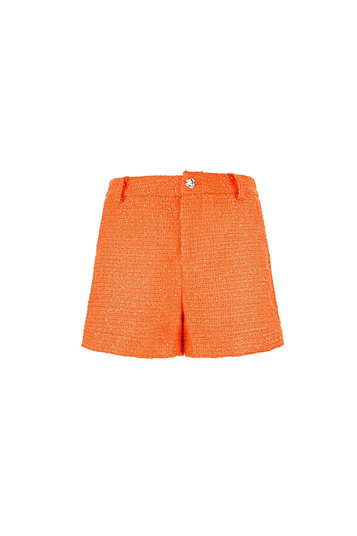 Polyester Women's Shorts High-Waisted Solid Color - 1