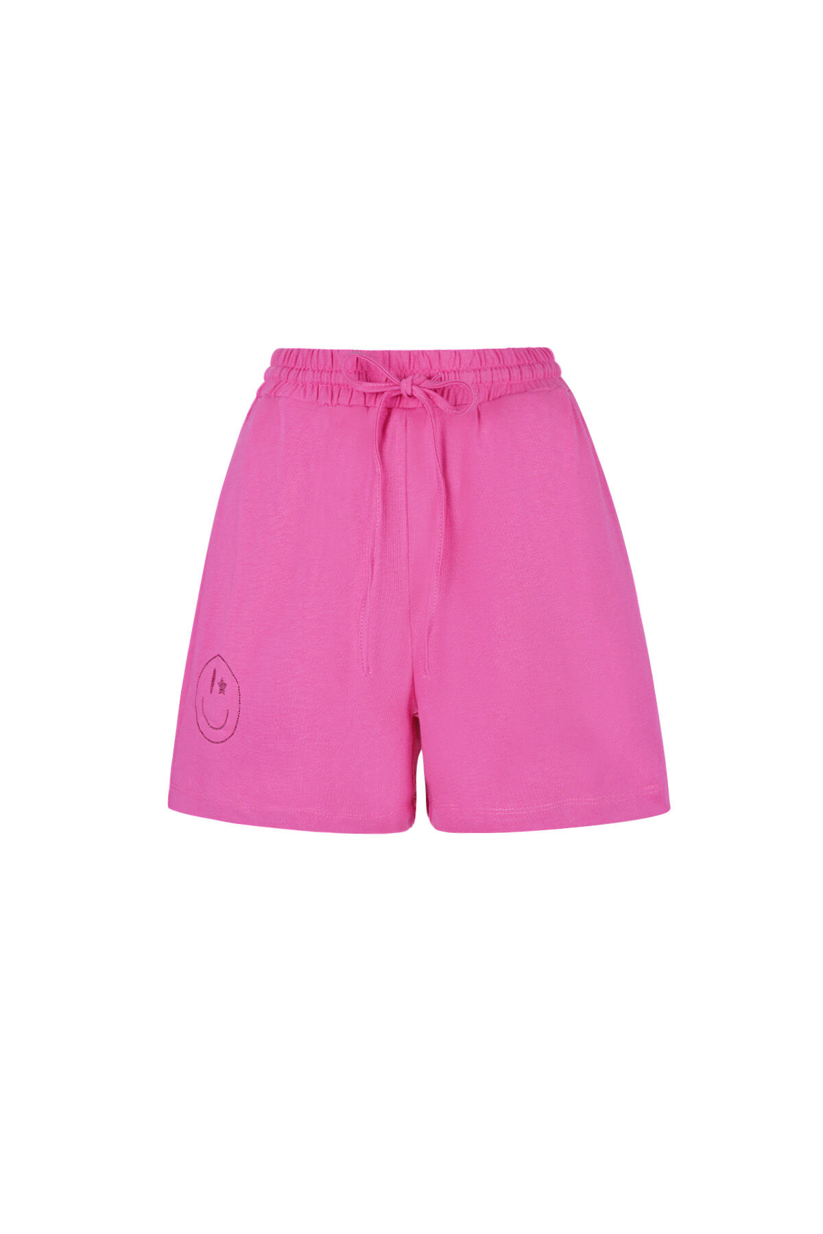 Cotton Women's Casual Shorts Drawstring Elastic Waist - 1