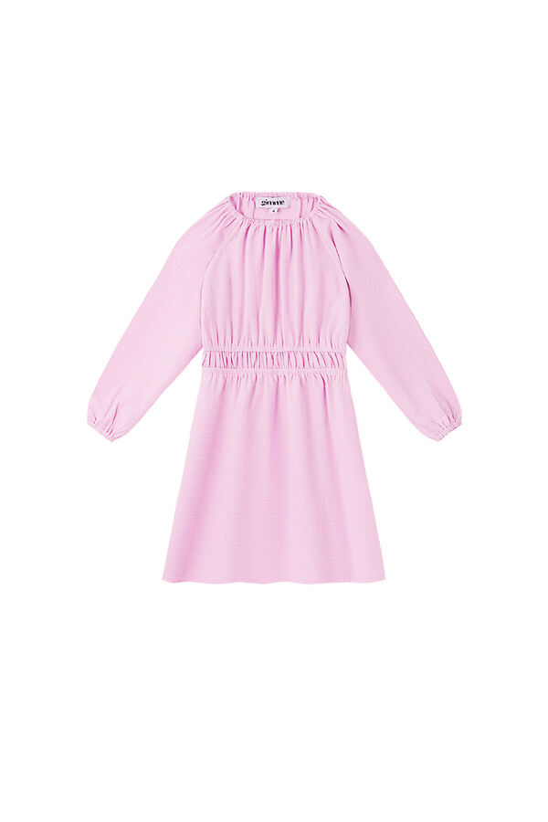 Polyester Women's Mini Dress Pleated Elastic Waist - 1