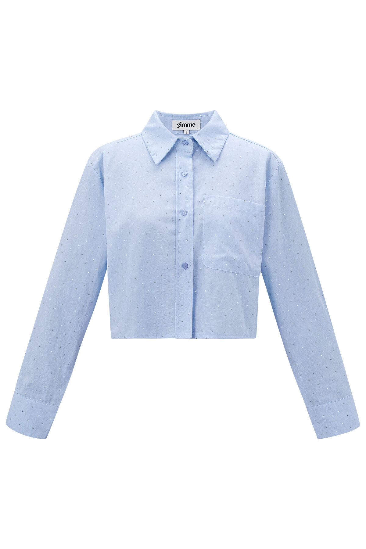 Cotton Women's Cropped Blouse Classic Button-Down thumbnail 1