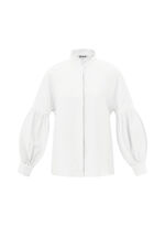 Viscose Women's Blouse Puff Sleeve High Neck thumbnail 1
