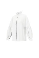 Viscose Women's Blouse Puff Sleeve High Neck thumbnail 5