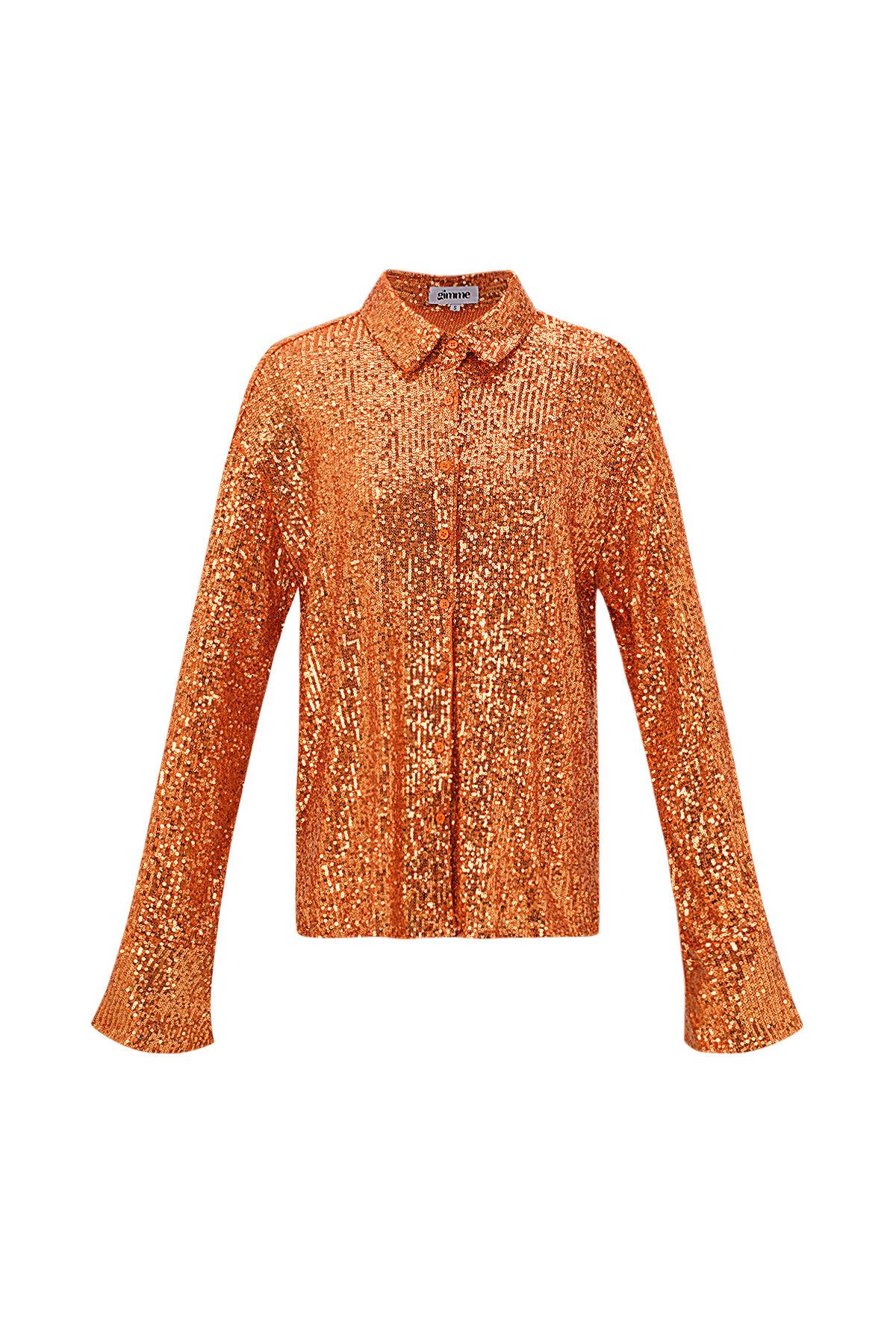 Polyester Sequin Women's Blouse Shimmering Long Sleeve - 1