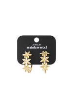 Hoop earrings adorned with flowers thumbnail 4