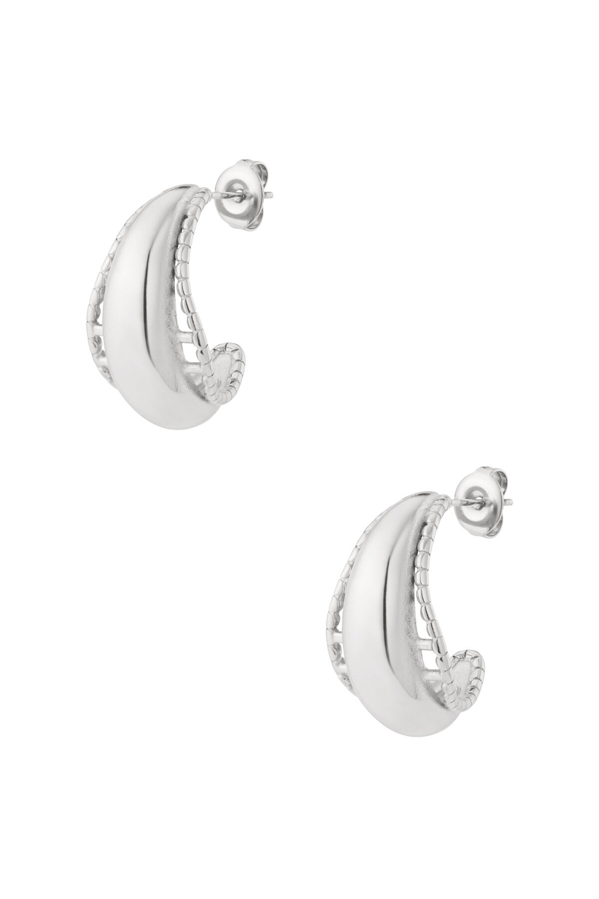 Stainless Steel Hoop Earrings Geometric Casual Daily thumbnail 3